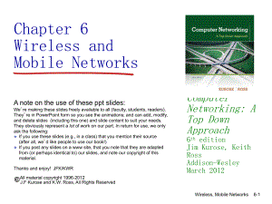 计算机网络第6版课件：Chapter_6 Wireless and Mobile Networks