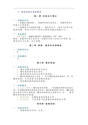 重庆大学机械设计考试大纲