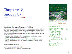 计算机网络第6版课件：Chapter_8 Security