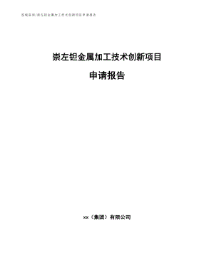 崇左钽金属加工技术创新项目申请报告