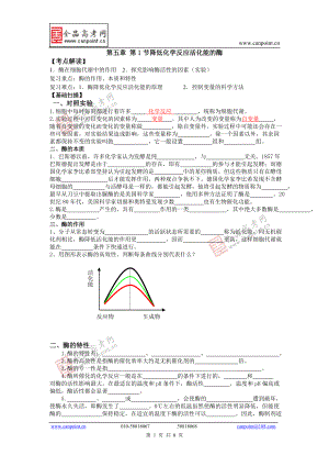 第五章 第1節(jié)降低化學(xué)反應(yīng)活化能的酶