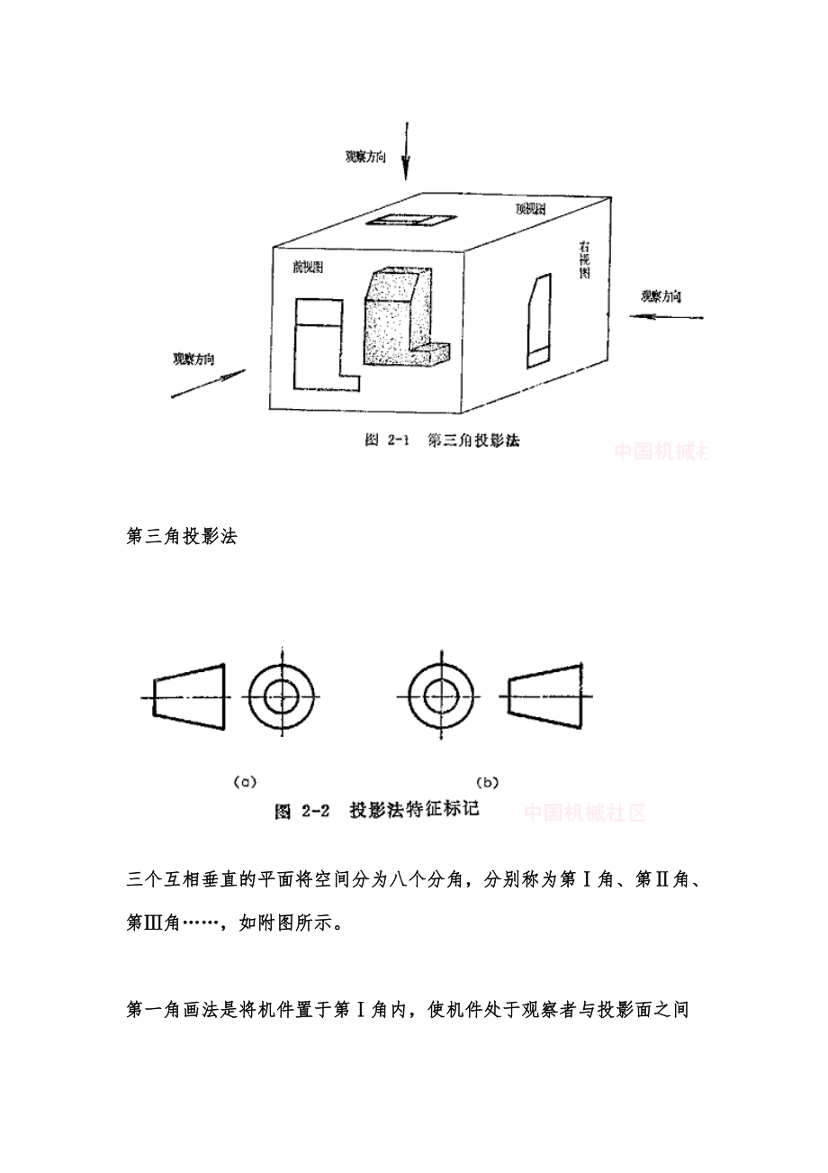 机械制图(第一视角与第三视角区别)