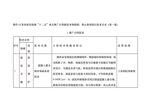江苏省建设领域“十二五”重点推广应用新技术和限制、