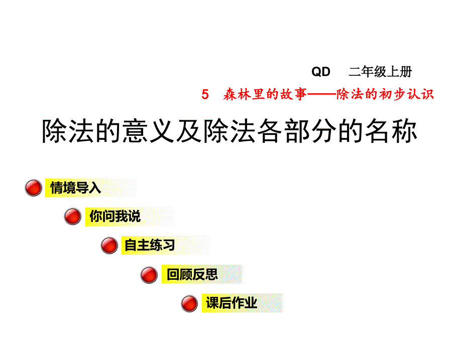 二年级数学上册第五单元信息窗3除法的意义及除法各部课件_第1页