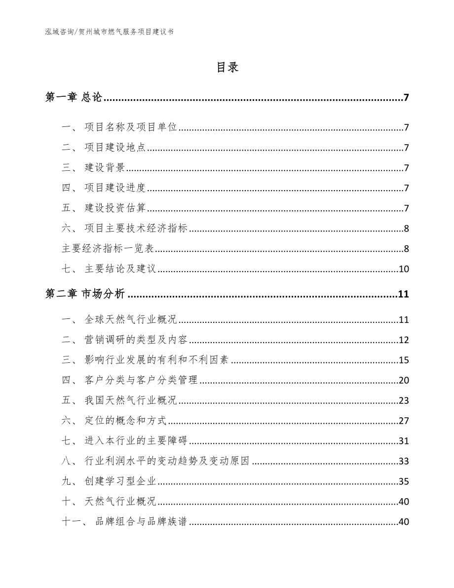 贺州城市燃气服务项目建议书_第1页