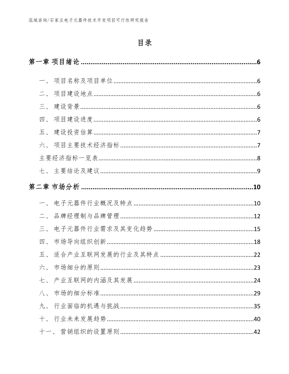 石家庄电子元器件技术开发项目可行性研究报告_第1页