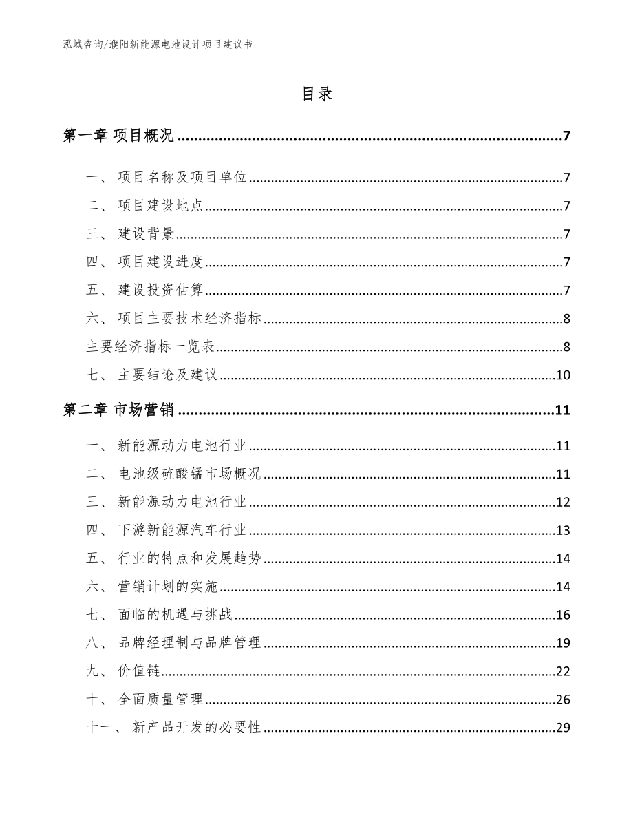 濮阳新能源电池设计项目建议书（范文模板）_第1页