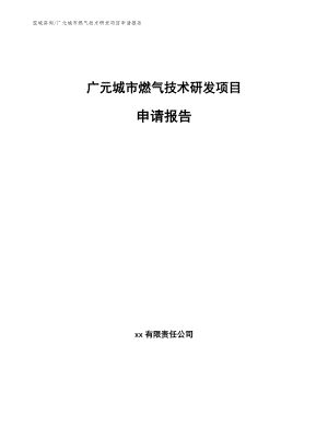 广元城市燃气技术研发项目申请报告_模板参考