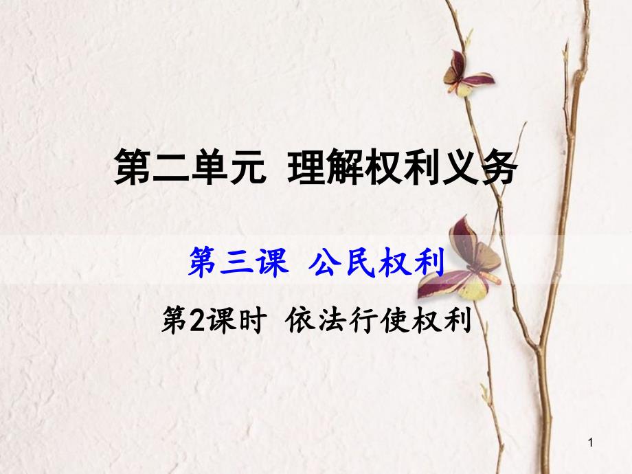 八年级道德与法治下册 第二单元 理解权利义务 第三课 公民权利 第2框 依法行使权利课件 新人教版[共22页]_第1页