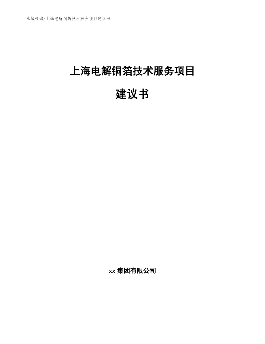 上海电解铜箔技术服务项目建议书（模板）_第1页