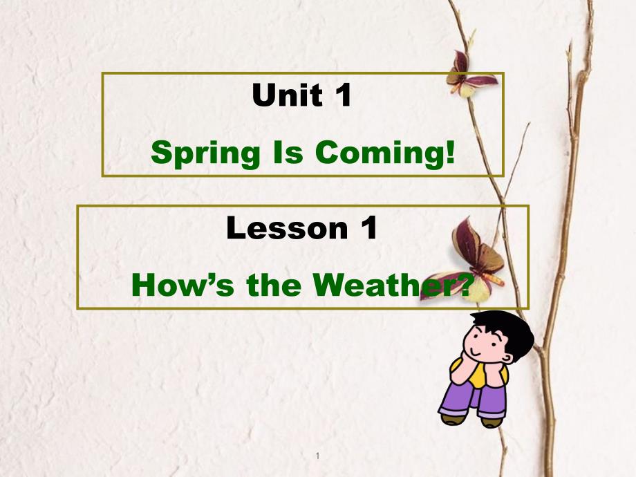 八年级英语下册 Unit 1 Spring Is Coming Lesson 1 How is the weather课件 （新版）冀教版_第1页