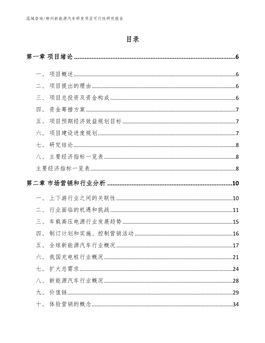 柳州新能源汽车研发项目可行性研究报告（范文模板）_第1页