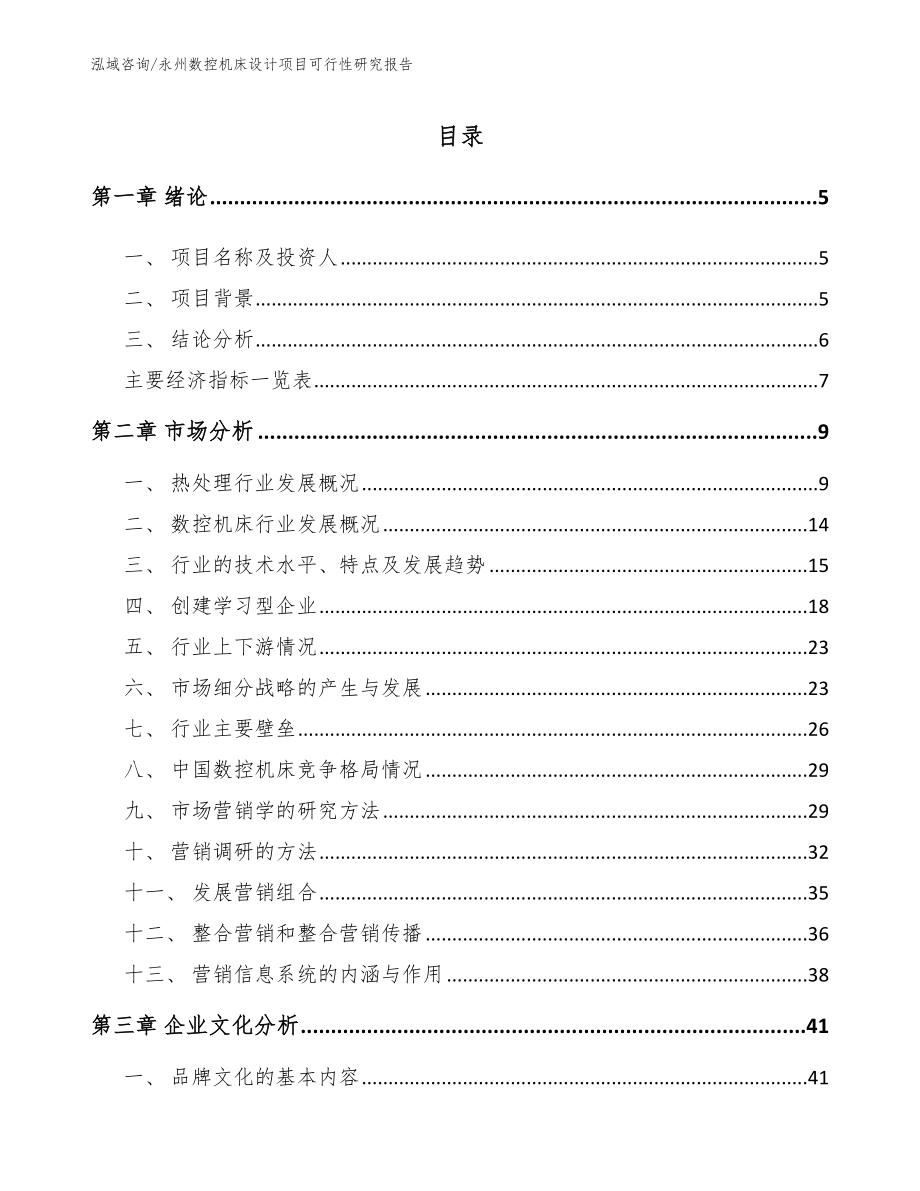 永州数控机床设计项目可行性研究报告（范文模板）_第1页