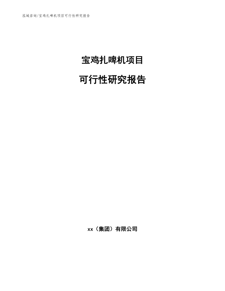 宝鸡扎啤机项目可行性研究报告【范文模板】_第1页