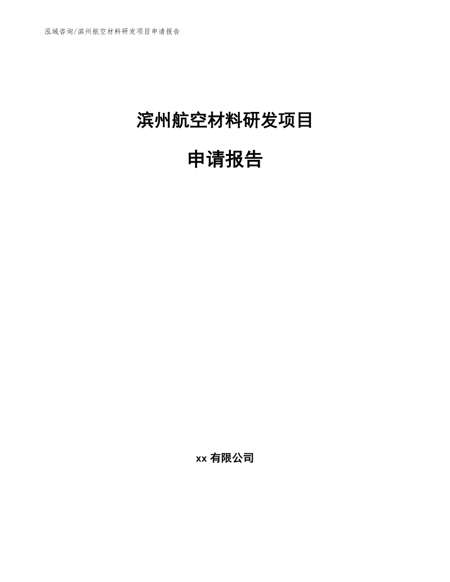 滨州航空材料研发项目申请报告【模板范文】_第1页