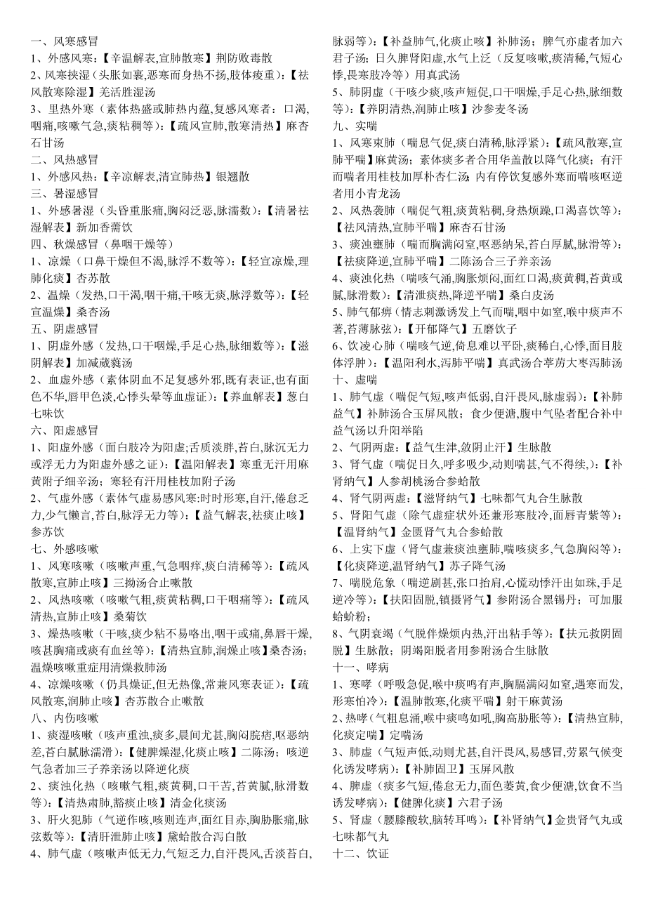 中医内科学标准版复习重点_第1页