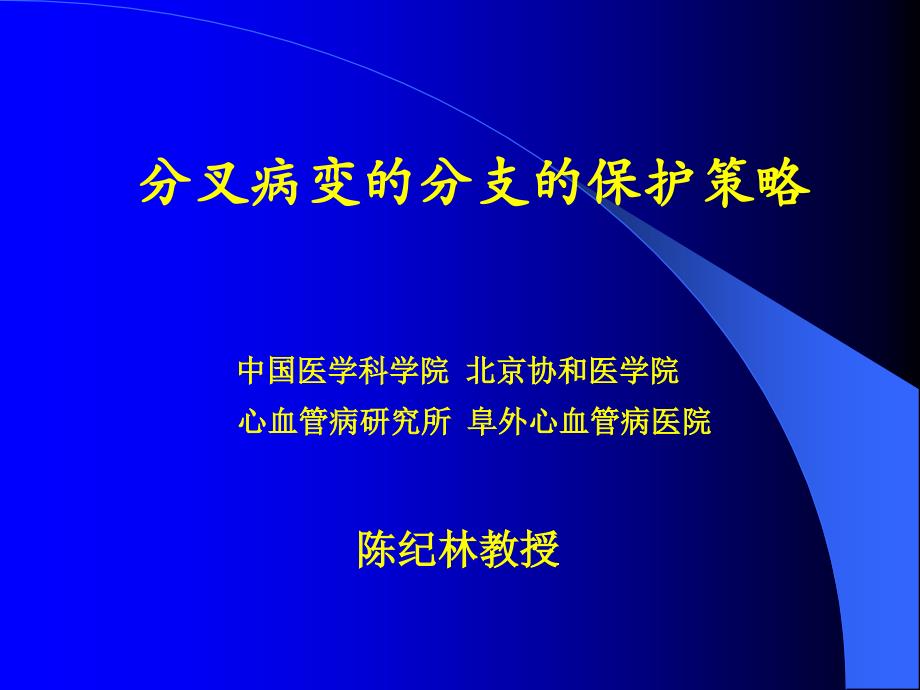 分叉病变的分支的保护策略教学-课件_第1页