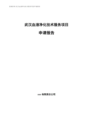 武汉血液净化技术服务项目申请报告【范文】