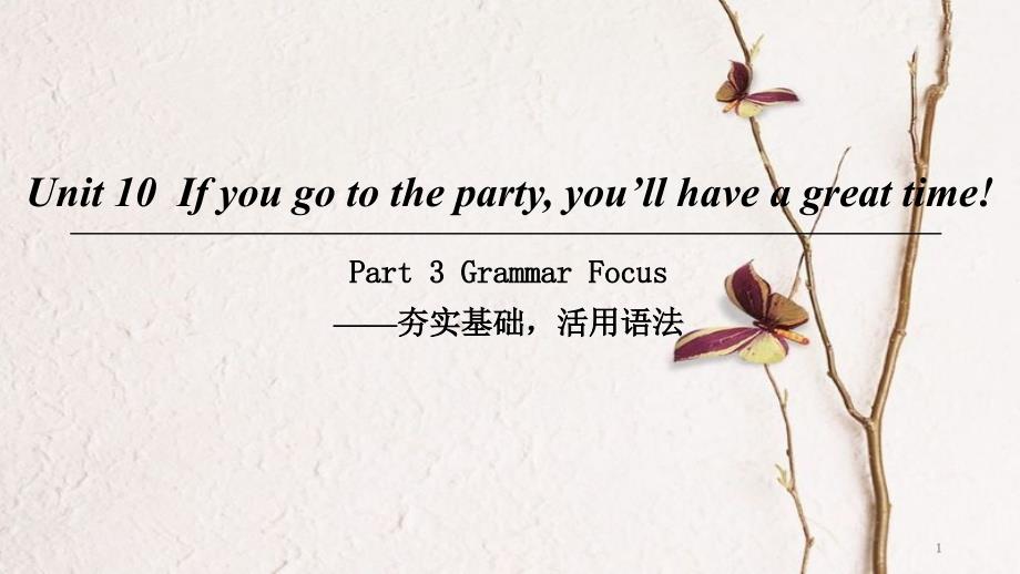 八年级英语上册 Unit 10 If you go to the party you’ll have a great time Part 3 Grammar Focus课件 （新版）人教新目标版_第1页