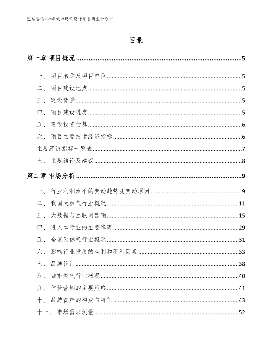 赤峰城市燃气设计项目商业计划书（模板）_第1页