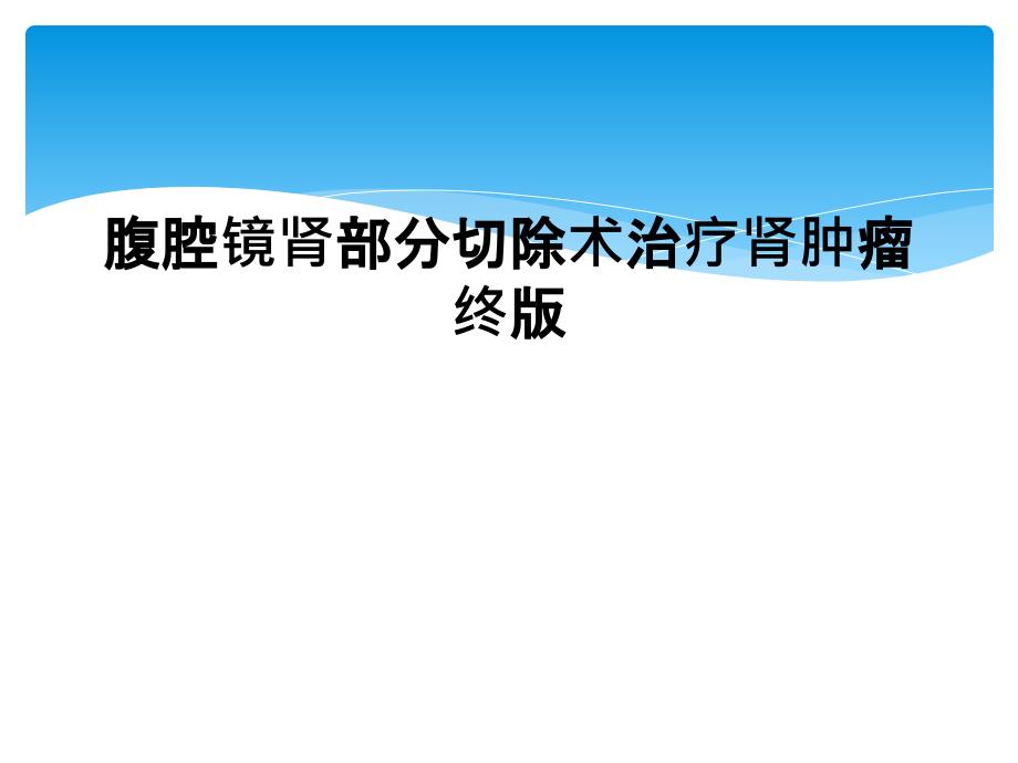 腹腔镜肾部分切除术治疗肾肿瘤终版课件_第1页