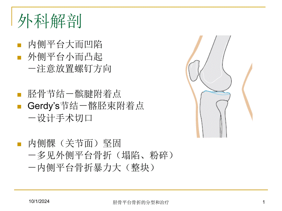 胫骨平台骨折的分型和治疗培训课件_第1页