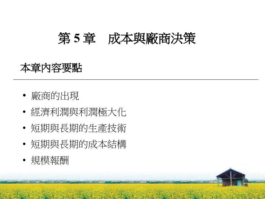 成本与厂商决策课件_第1页