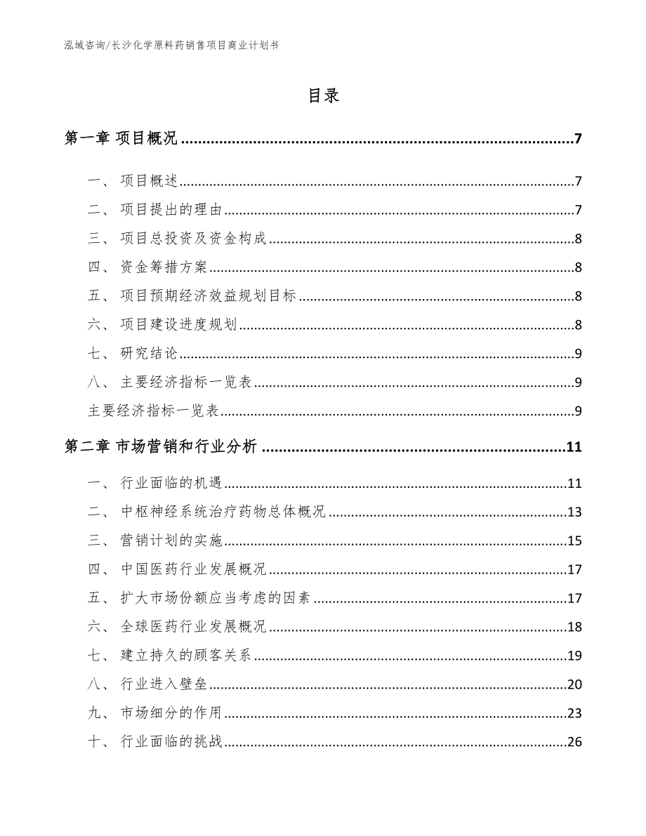 长沙化学原料药销售项目商业计划书_模板_第1页