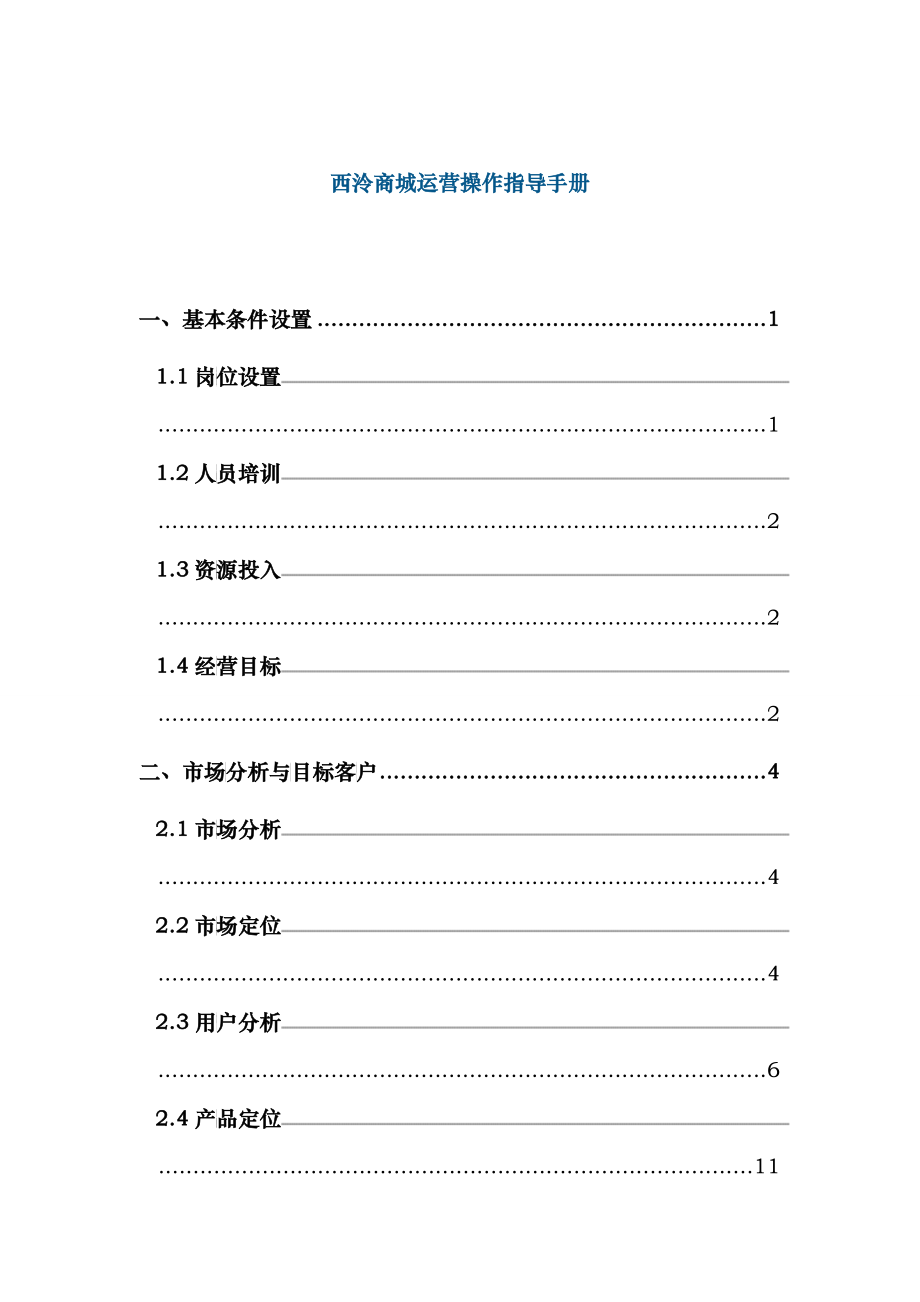 商业网站运营操作指导手册_第1页