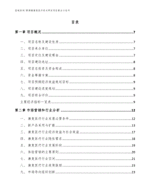 景德镇康复医疗技术研发项目商业计划书【模板范文】