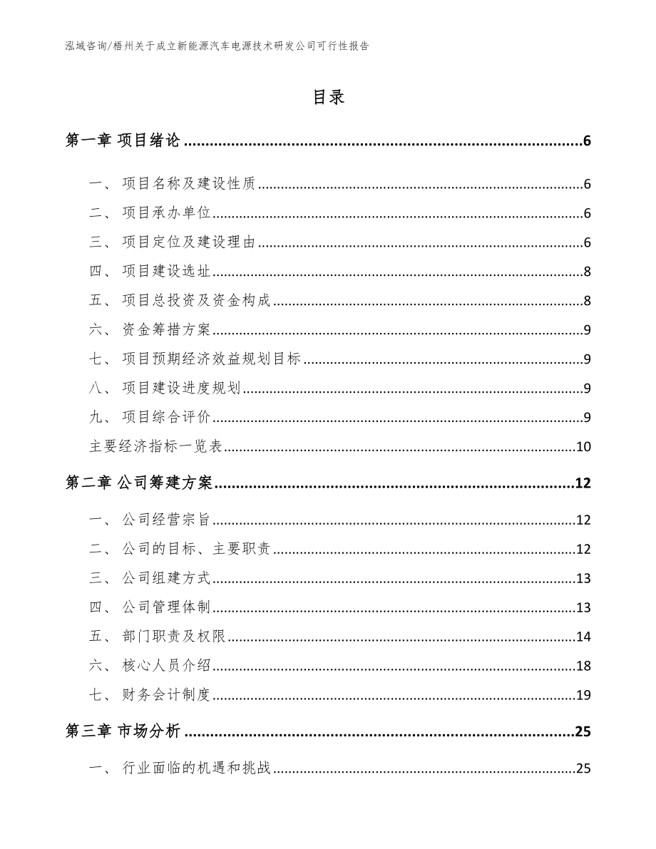 梧州关于成立新能源汽车电源技术研发公司可行性报告（参考模板）_第1页