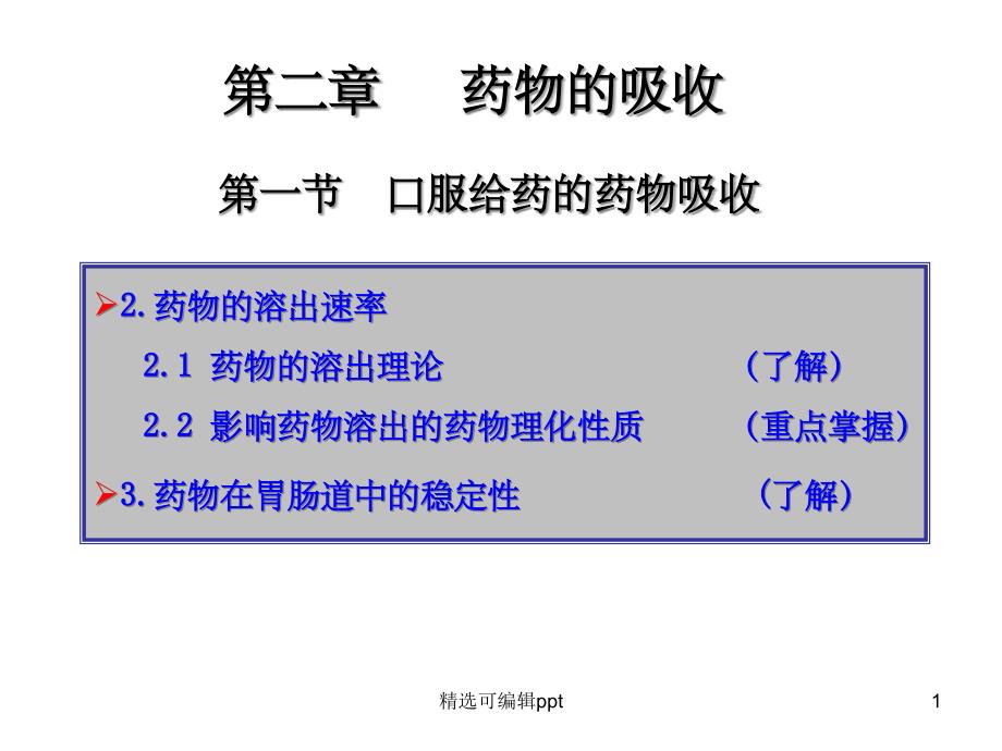 药物的溶出速率及其影响因素课件_第1页