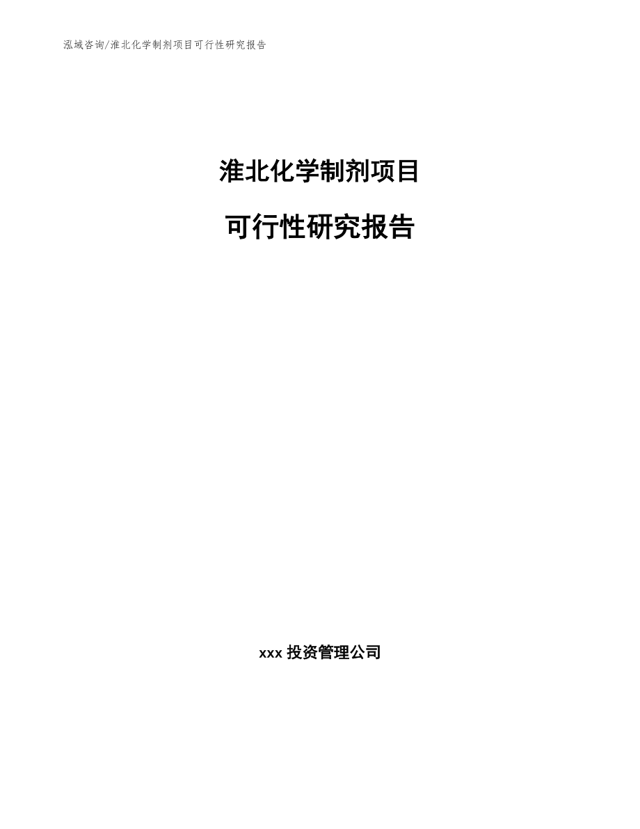 淮北化学制剂项目可行性研究报告范文参考_第1页