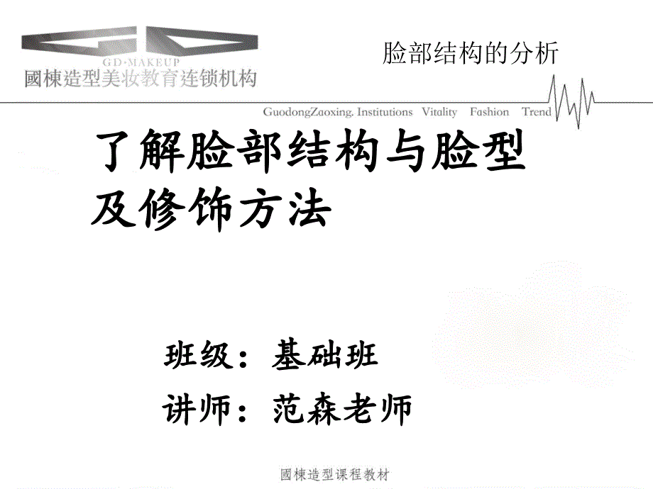 义乌国栋化妆美甲培训学校脸部结构的分析与皮肤特征及护理课件_第1页