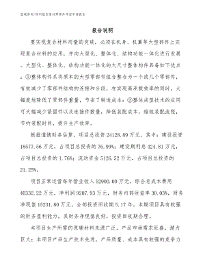 深圳航空复材零部件项目申请报告范文模板