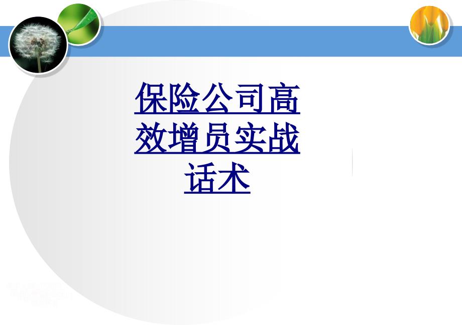 保险公司高效增员实战话术优质课件_第1页