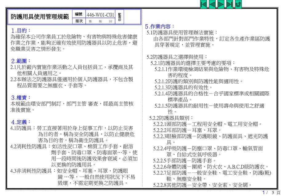 防护用具使用管理规范_第1页