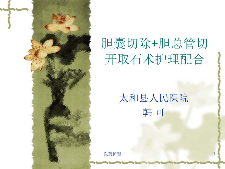 胆囊切除+胆总管切开取石术护理配合(医疗知识)课件_第1页