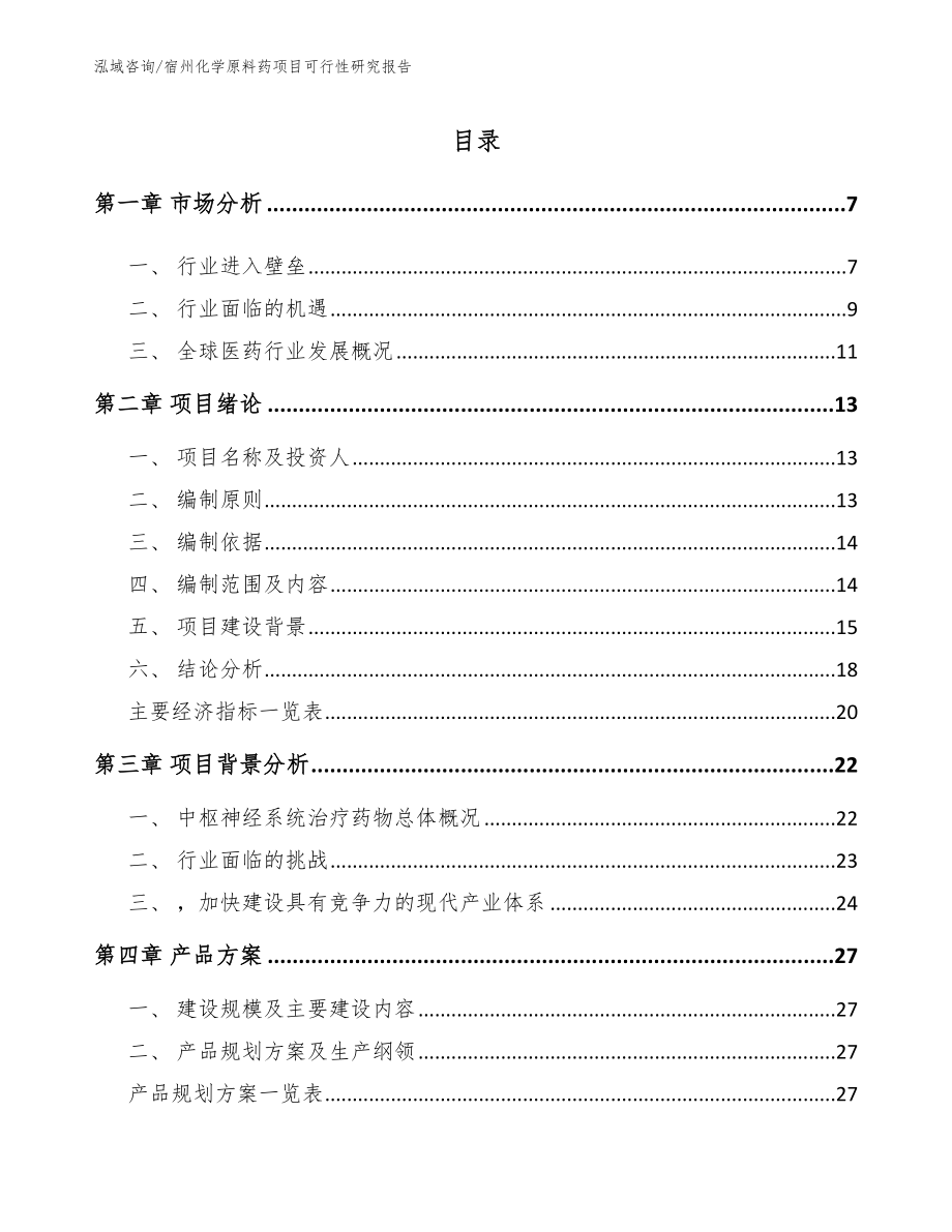 宿州化学原料药项目可行性研究报告_第1页
