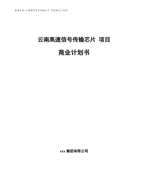 云南高速信号传输芯片 项目商业计划书【范文模板】