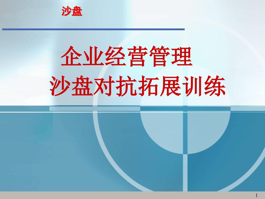 企业经营管理沙盘演练实训_第1页