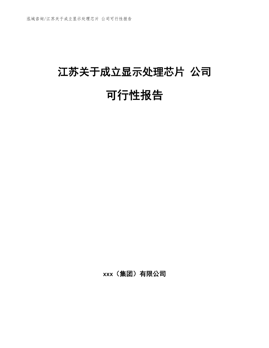 江苏关于成立显示处理芯片 公司可行性报告_模板_第1页