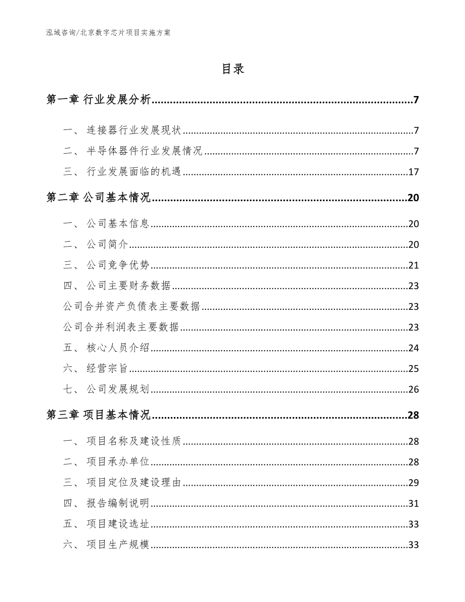 北京数字芯片项目实施方案_第1页