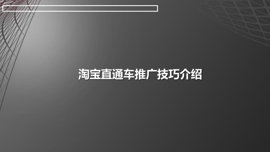 淘宝直通车推广技巧介绍_第1页