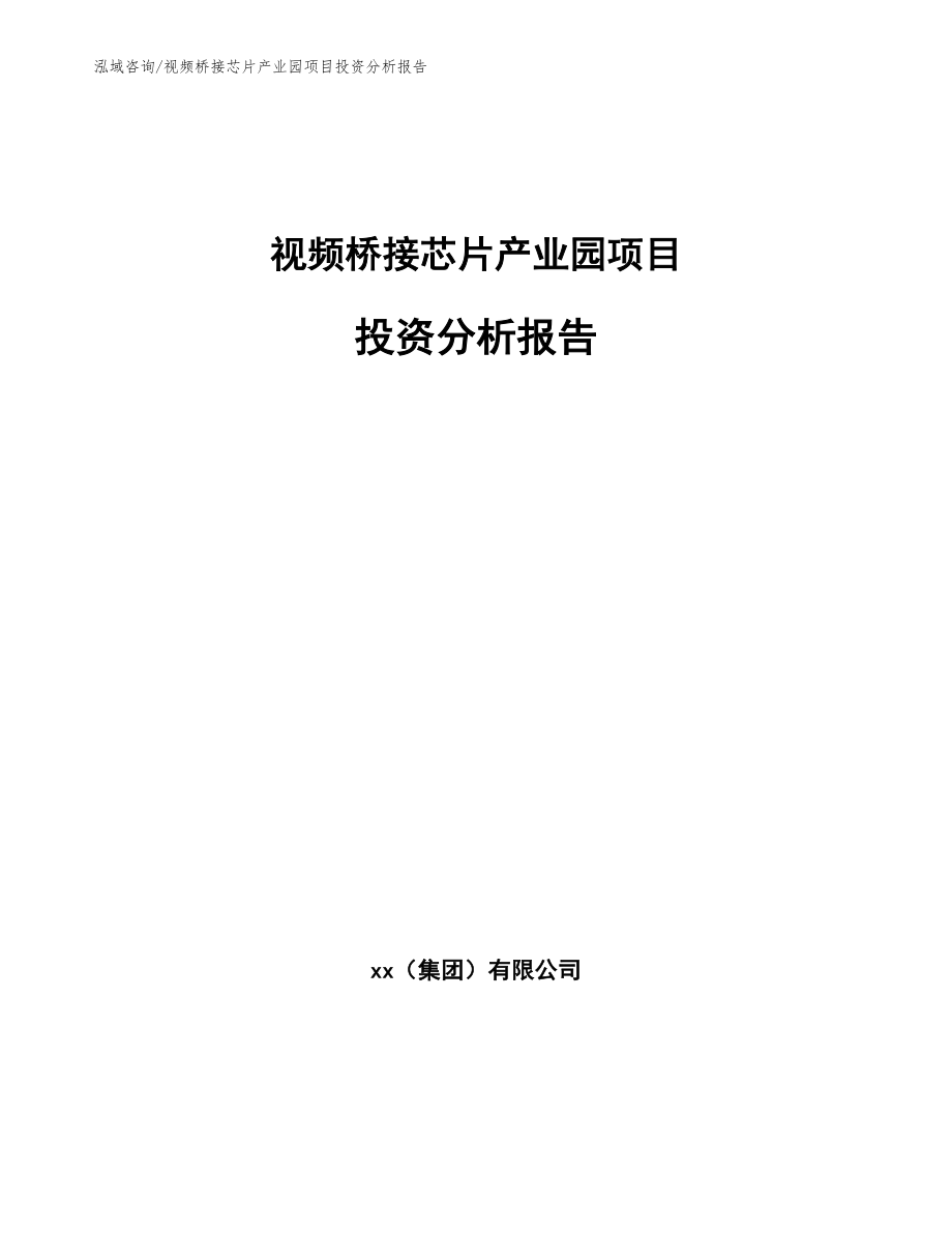 视频桥接芯片产业园项目投资分析报告_模板范文_第1页