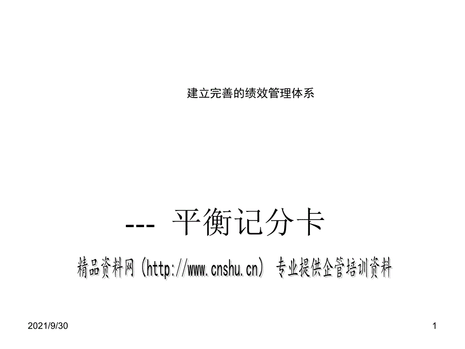 完善绩效管理BSC_第1页