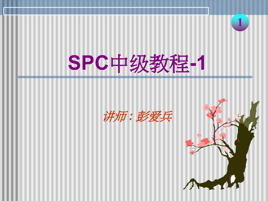 SPC统计学中级教程_第1页