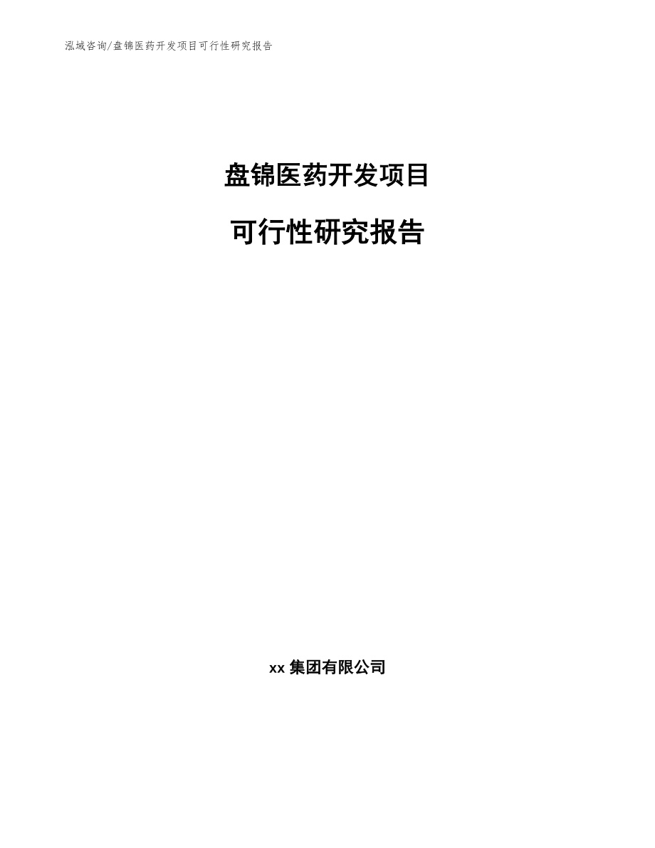 盘锦医药开发项目可行性研究报告【模板】_第1页