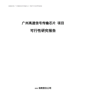 广州高速信号传输芯片 项目可行性研究报告模板范文
