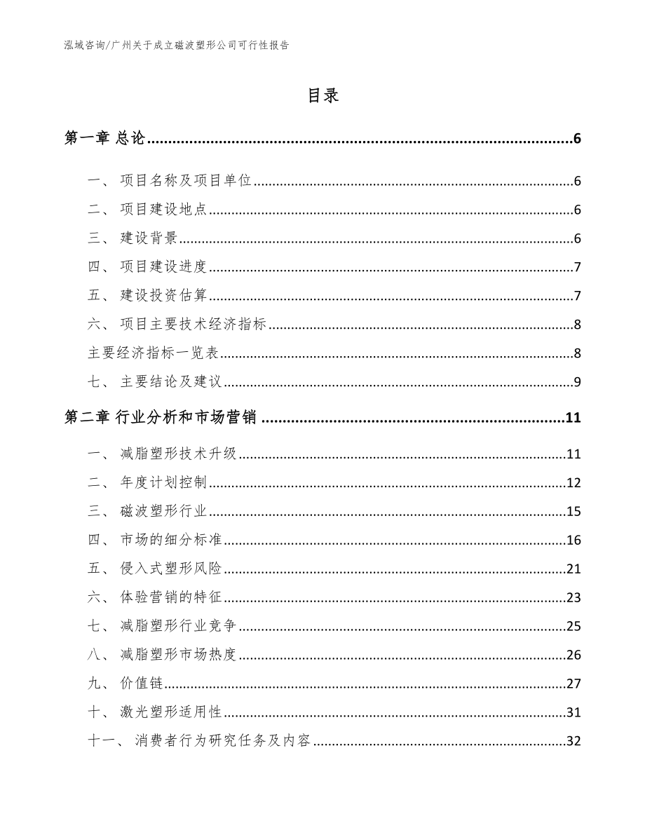 广州关于成立磁波塑形公司可行性报告_第1页
